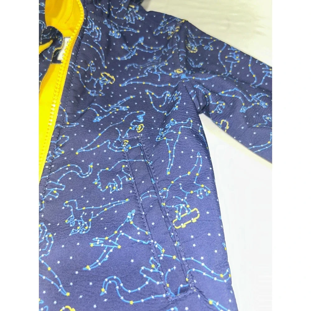 Cat & Jack Toddler Boys 2T Navy Blue Dinosaur Constellation Fleece‎ Lined Jacket